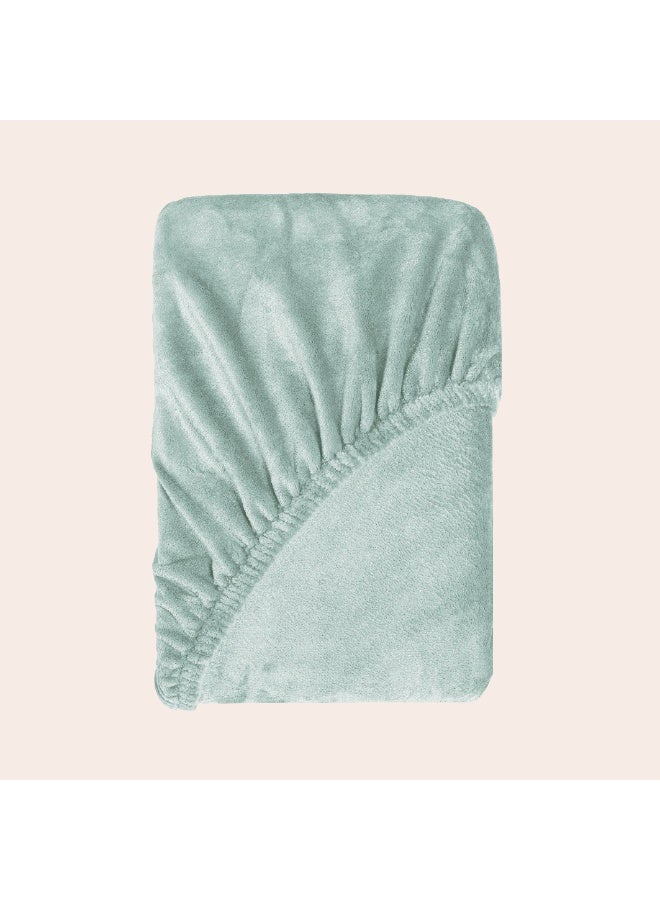 Morano Viva Luxury Velvet Fitted Sheet – Queen (160x200x25cm) – Ultra-Soft 100% Microfiber Bedding with All-Around Elastic & Easy-Fit Side Labels – Breathable & Wrinkle-Resistant (Mint) - Image 3